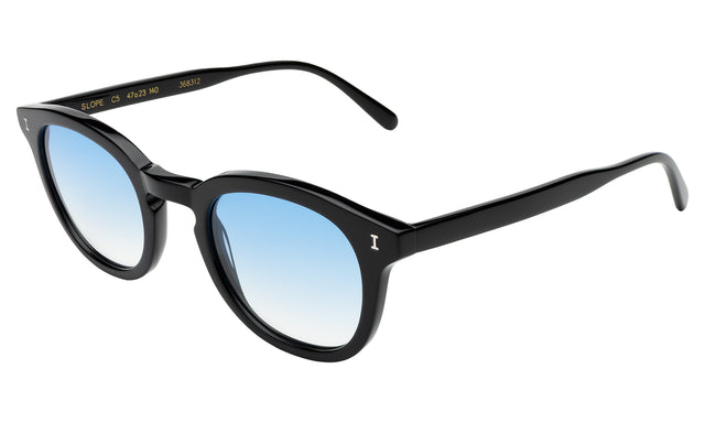 Slope Sunglasses side view in Black / Blue Flat Gradient See Through