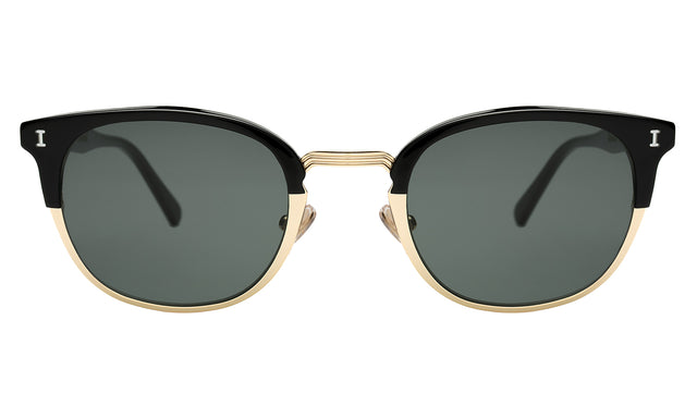 Stockholm Sunglasses in Black/Gold with Olive