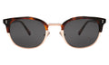 Front view of Stockholm Sunglasses in Havana/Rose Gold/Grey