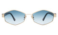 Front view of Tucson Sunglasses in Gold/Star Tortoise/Midnight Blue Gradient