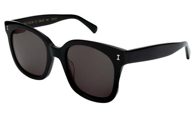 Valencia Sunglasses Side Profile in Black / Grey