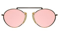 Front view of Varese II Sunglasses in Savannah Cream Marble/Gold/Rose Mirror