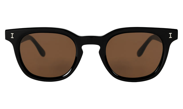 Veneto Sunglasses in Black with Brown Flat