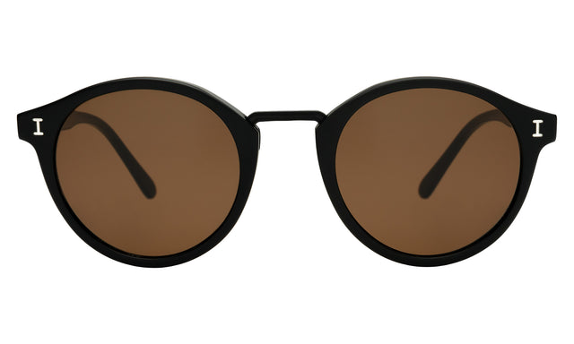 Village Sunglasses in Matte Black with Brown