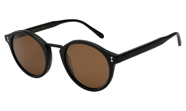 Village Sunglasses Side Profile in Matte Black / Brown