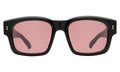 Front view of Vito Sunglasses in Black/Gold/Bordeaux See Through