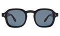 Front view of Washington Sunglasses in Black/Grey Flat