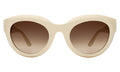Front view of Wellington Sunglasses in Cream/Brown Gradient