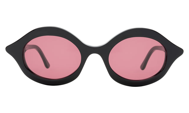 Willow Sunglasses front view in Black with Plum See Through