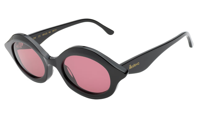 Willow Sunglasses side view in Black / Plum See Through