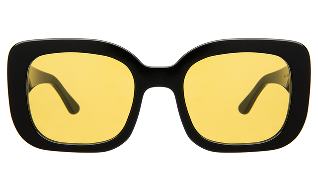 Anastasia Sunglasses front view in Black with Honey See Through