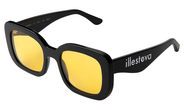 Anastasia Sunglasses side view in Black Honey See Through