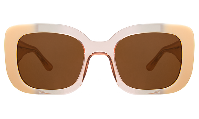Anastasia Sunglasses front view in Strawberry Cream with Brown