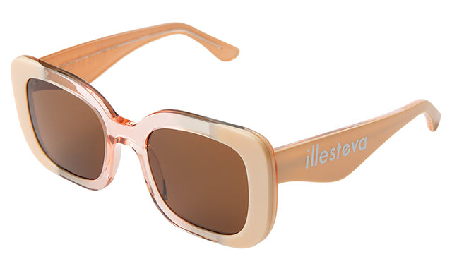 Anastasia Sunglasses side view in Strawberry Cream / Brown