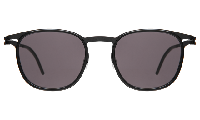 Astor Titanium Sunglasses in Black/Matte Black with Grey