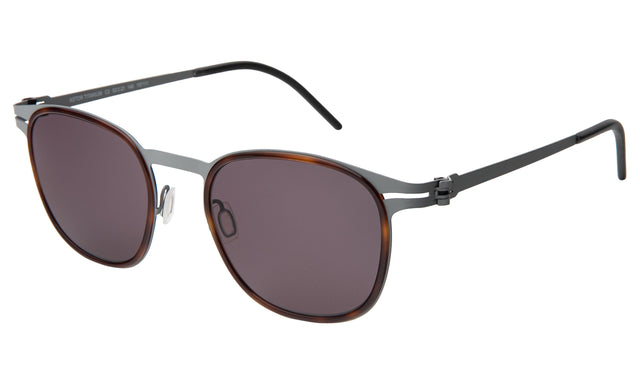 Astor Titanium Sunglasses Side Profile in Havana/Matte Gunmetal / Grey