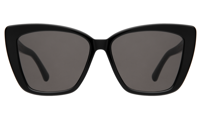 Barcelona Sunglasses in Black with Grey Flat