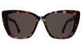Front view of Barcelona Sunglasses in Sea Glass/Grey Flat
