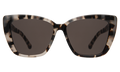 Front view of Barcelona Sunglasses in White Tortoise/Grey Flat