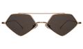 Front view of Bayley Sunglasses in Gold/Grey Flat