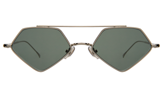 Bayley Sunglasses in Silver with Olive Flat