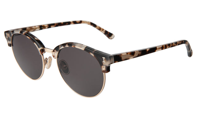 Benson Sunglasses Side Profile in White Tortoise Gold / Grey