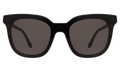 Front view of Camille 64 Sunglasses in Black/Grey Flat