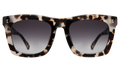 Front view of Charleston Sunglasses in White Tortoise/Grey Flat Gradient