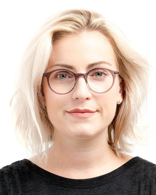 wearing Dana Optical Mercury/Gunmetal Optical