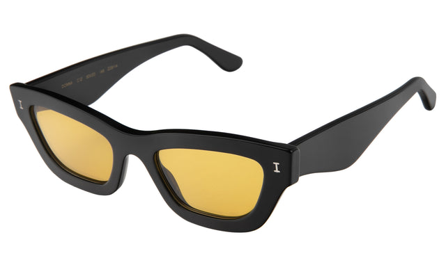 Donna Sunglasses Side Profile in Black / Honey See Through