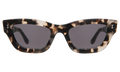 Front view of Donna Sunglasses in White Tortoise/Grey