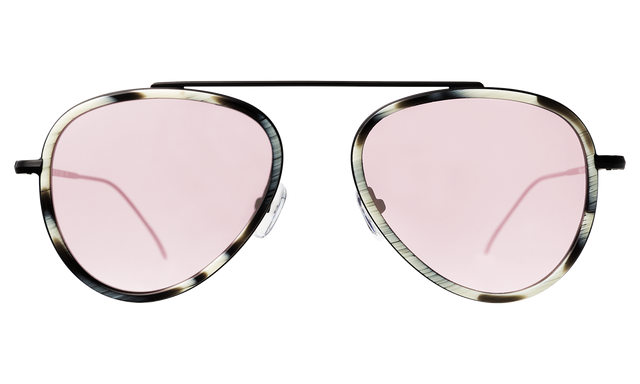 Dorchester Ace Sunglasses front view in Horn/Matte Black Rose Flat Mirror
