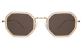 Front view of Dylan Tate Sunglasses in Citrine/Gold/Grey Flat
