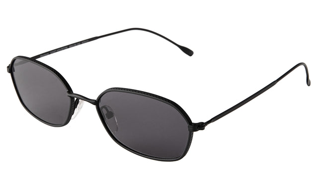 East Houston Sunglasses side view in Matte Black / Grey Flat