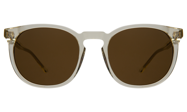 Eldridge 56 Sunglasses in Champagne with Brown Flat