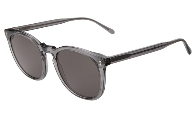 Eldridge 56 Sunglasses Side Profile in Mercury / Grey Flat