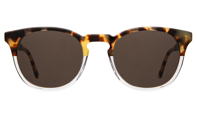 Eldridge Sunglasses in H/H Tortoise/Clear with Grey Flat