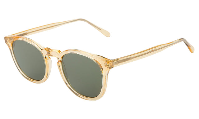 Eldridge Sunglasses Side Profile in Clear Blond / Olive Flat