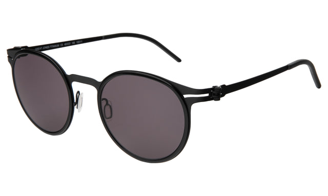 Great Jones Titanium Sunglasses Side Profile in Black/Matte Black / Grey