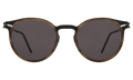 Front view of Great Jones Titanium Sunglasses in Scotch/Matte Black/Grey