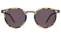 Front view of Great Jones Titanium Sunglasses in Tortoise/Matte Silver/Grey
