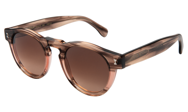 Leonard Sunglasses Side Profile in Dusty Peach / Brown Gradient