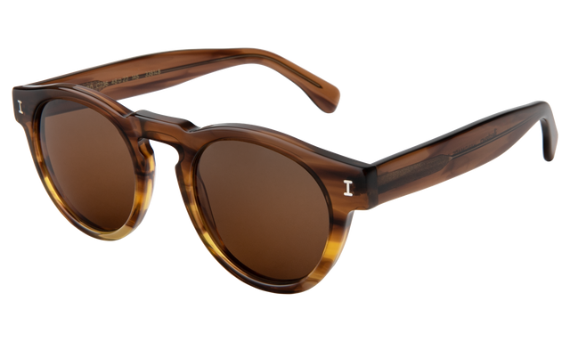Leonard Sunglasses Side Profile in Golden Cedar / Brown