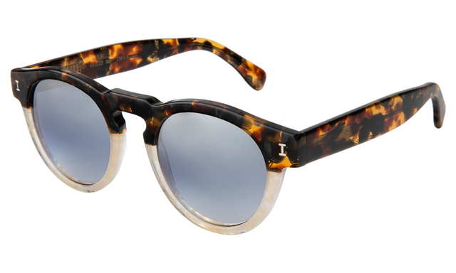 Leonard Sunglasses Side Profile in H/H Maple Bone / Silver Mirror Gradient