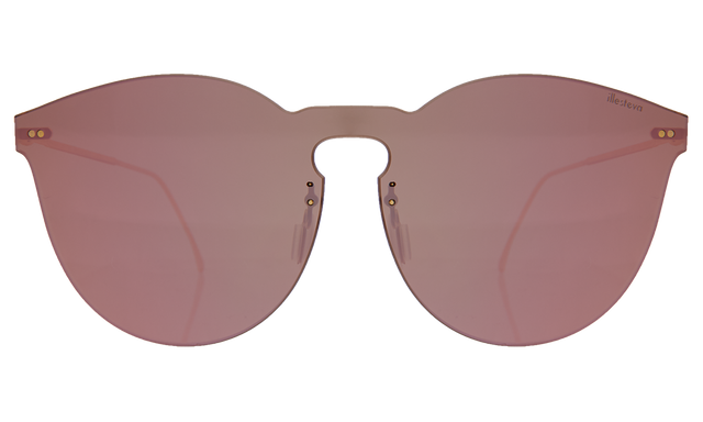 Leonard II Mask Sunglasses front view in Bright Rose with Bright Rose