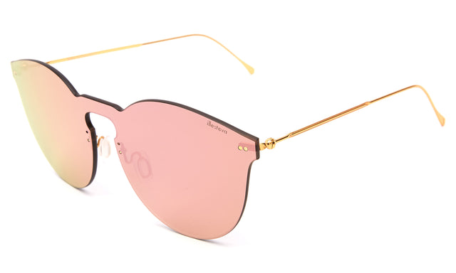 Leonard II Mask Sunglasses side view in Bright Rose / Bright Rose