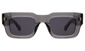 Front view of Lewis Sunglasses in Mercury/Grey Flat