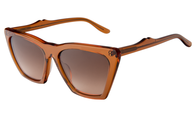 illesteva Lisbon Sunglasses Lisbon 57 Sunglasses Side Profile in Cider / Brown Gradient
