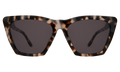 Front view of Lisbon 57 Sunglasses in White Tortoise/Grey