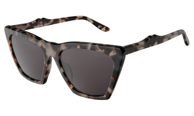illesteva Lisbon Sunglasses Lisbon 57 Sunglasses Side Profile in White Tortoise / Grey